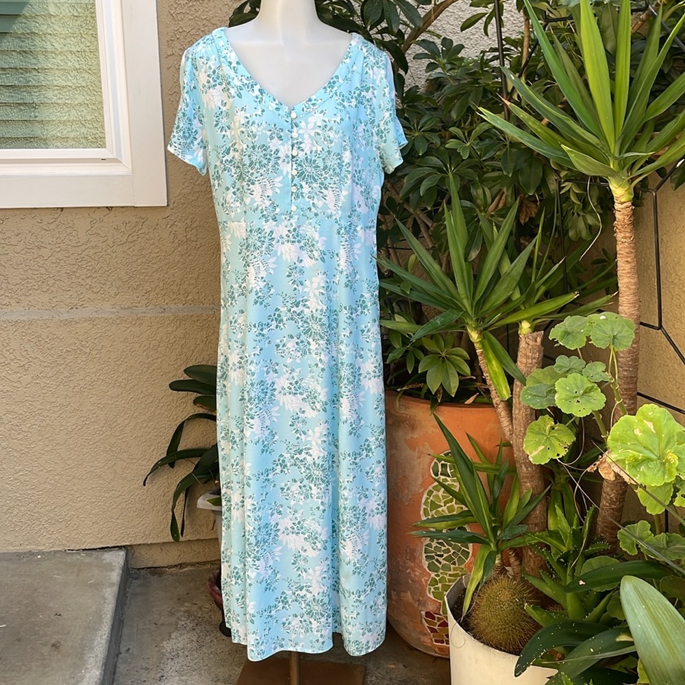 Vintage multicolored Eddie Bauer rayon maxi dress